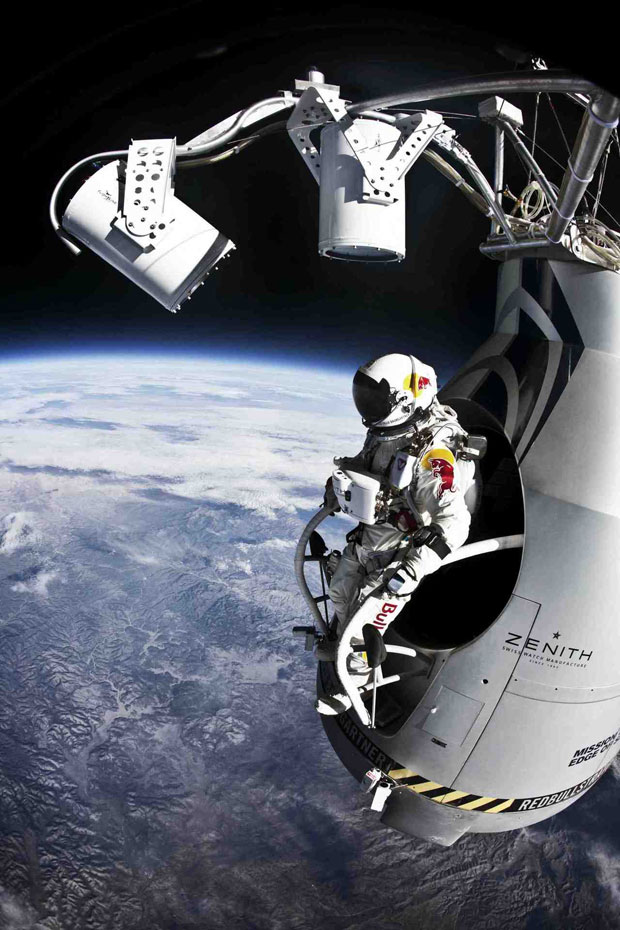Felix Baumgartner at the edge of space