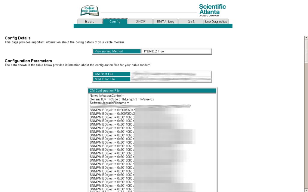 &lsquo;Config&rsquo; page