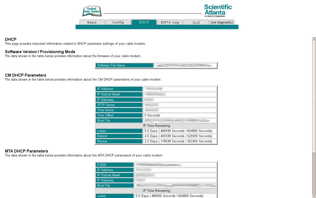 &lsquo;DHCP&rsquo; page