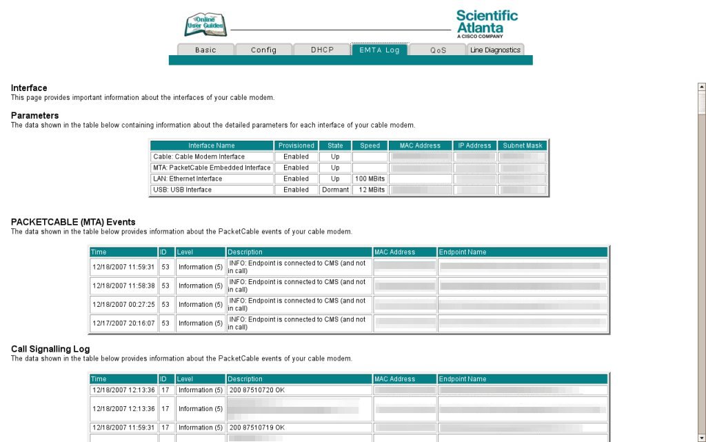 &lsquo;EMTA Log&rsquo; page